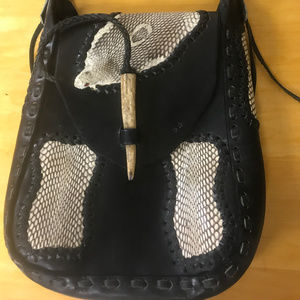 Genuine Cobra skin and Black Leather Purse